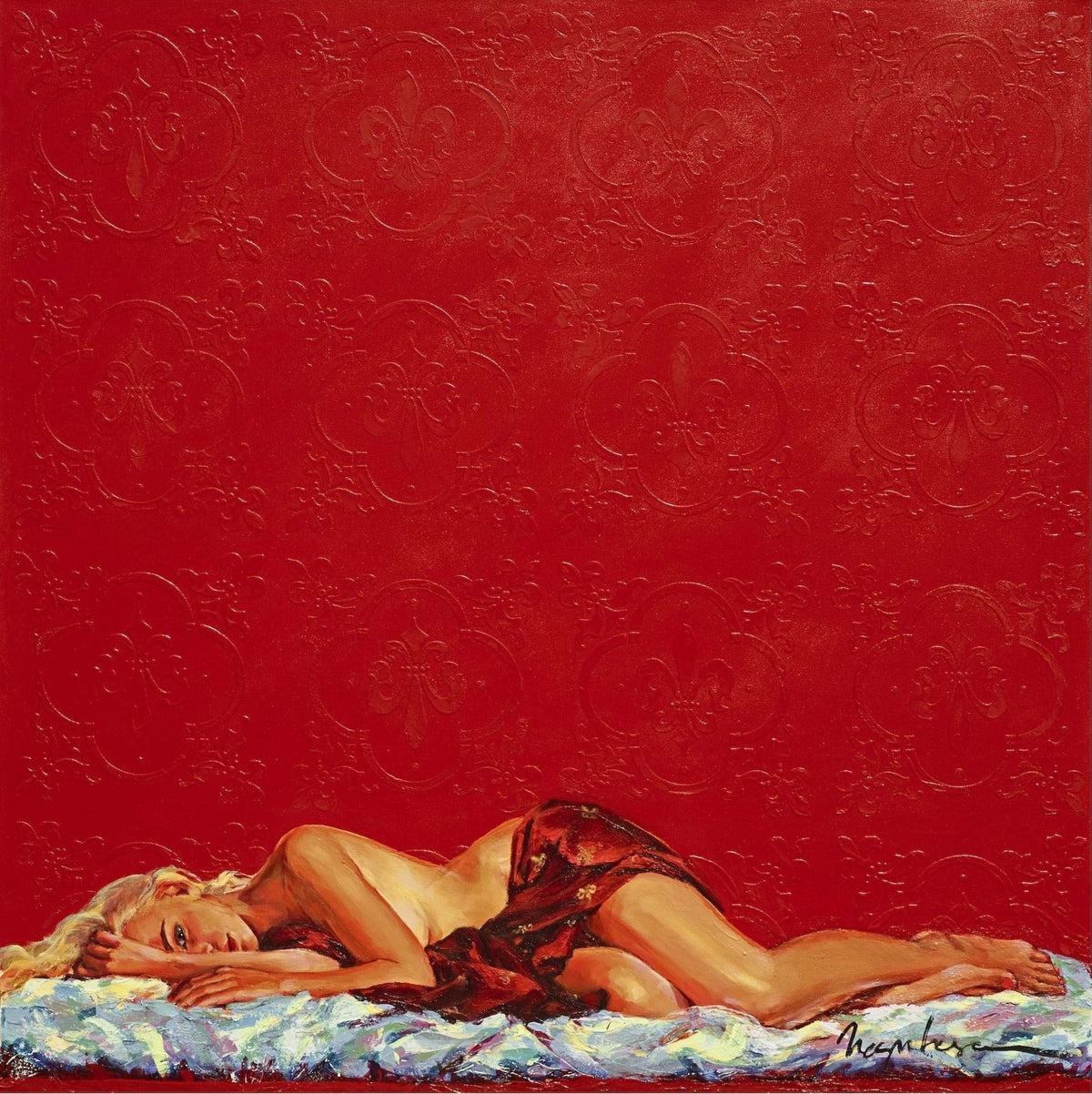 Reve en Rouge (original background) Embellished by the Artist